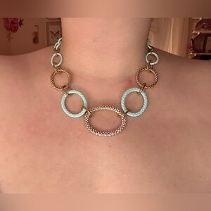 Statement Mixed Metal Link Necklace | 16” + 2” Extender🩵